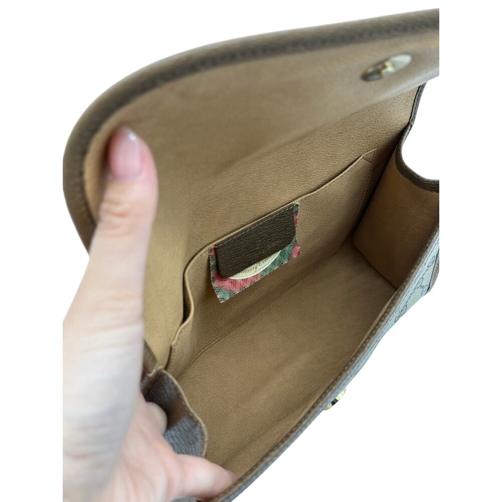 KT034: Gucci GG Supreme Web Sherry Line clutch*COA - Picture 5 of 7